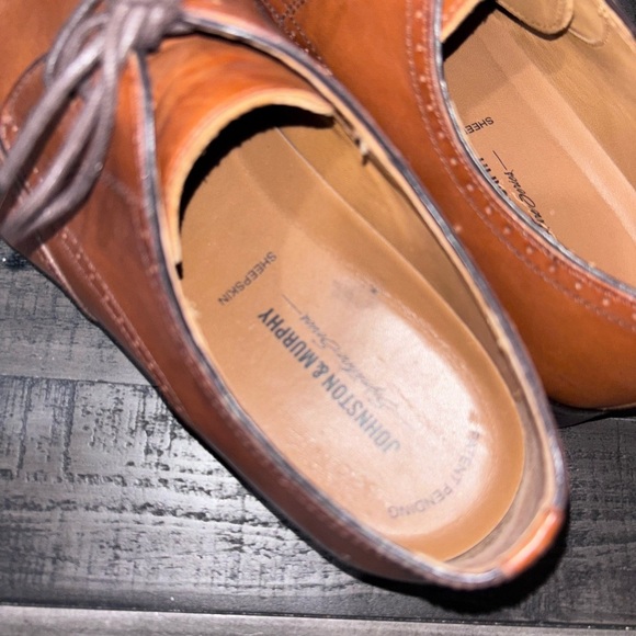 Johnston & Murphy Suites Series sheepskin wingtip Oxford shoes SZ 11.5​ - Picture 8 of 9